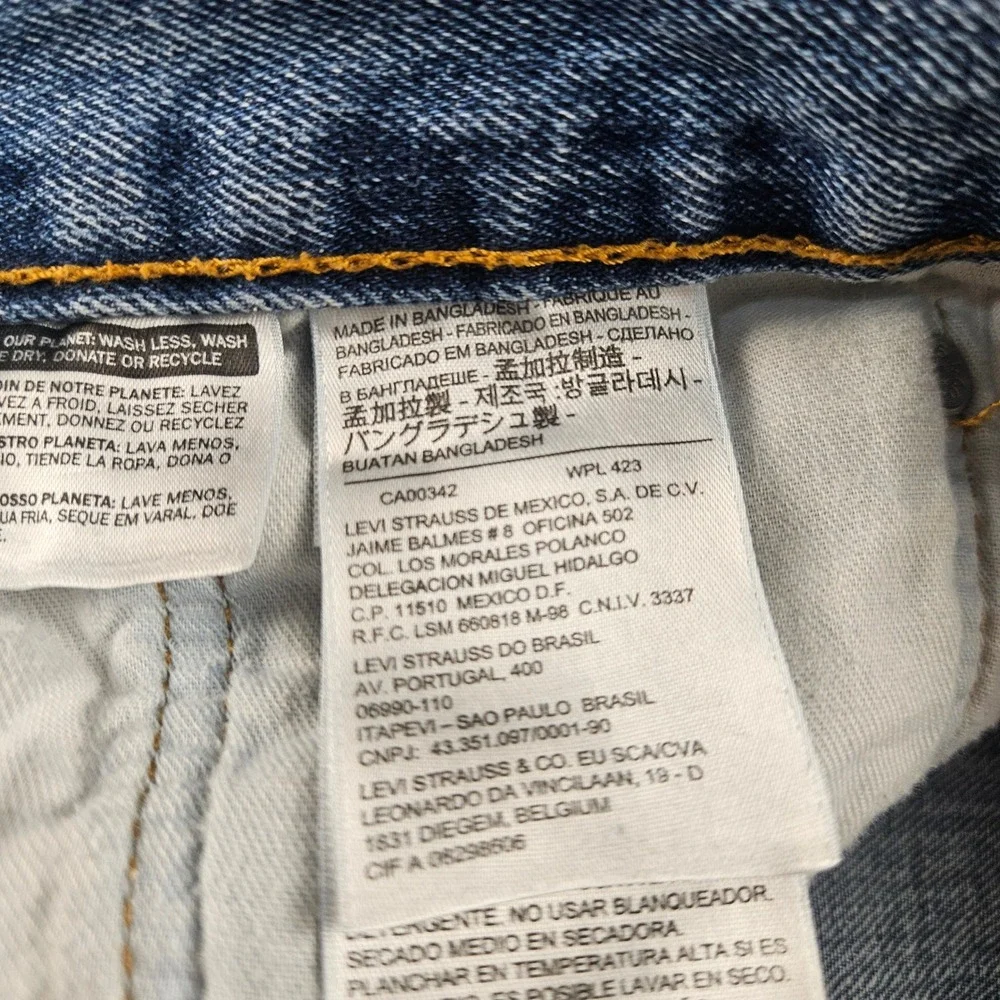 Levis Strauss & Co Mens Straight Leg Denim‎ Jeans Medium Wash Blue W42 L30